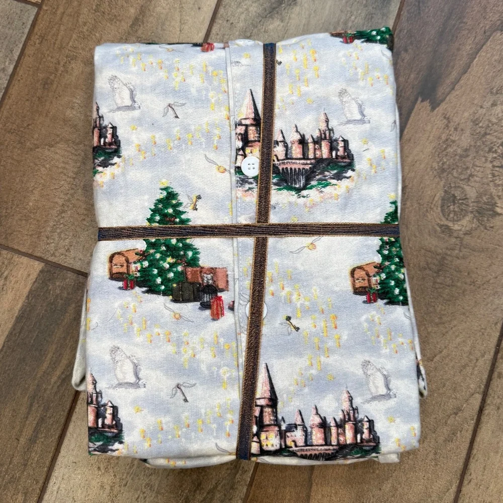 Harry Potter Hogwarts Teen Christmas Organic Flannel Pajama Set - PBT